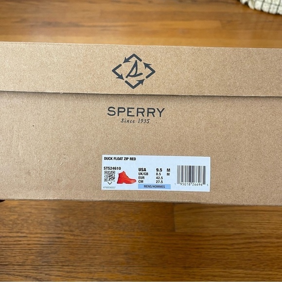NEW Sperry Mens Duck Float Zip Red Boot STS24610 Size 9.5 NWT - Picture 3 of 4